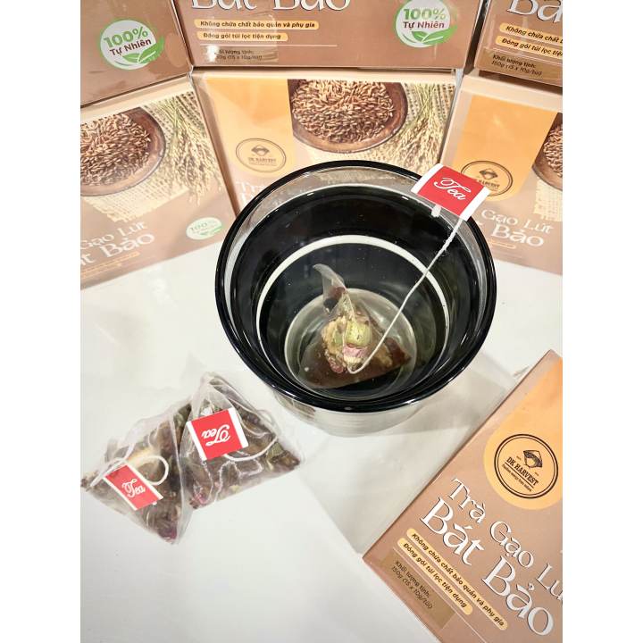 Trà Gạo Lứt Bát Bảo 8 vị DK Harvest hộp 150g(15 túi lọc), Trà Thanh Nhiệt Mát Gan Lành Tính, Điều Hòa Giấc Ngủ - Hình ảnh 8