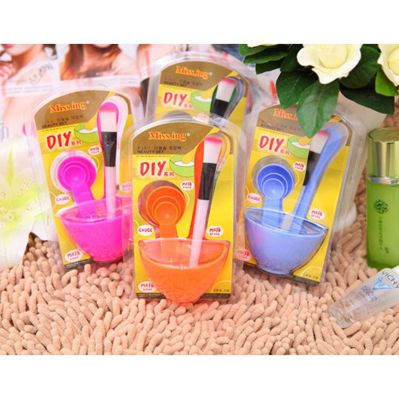 Bộ chén cọ dụng cụ trộn đắp mặt nạ 4 trong 1