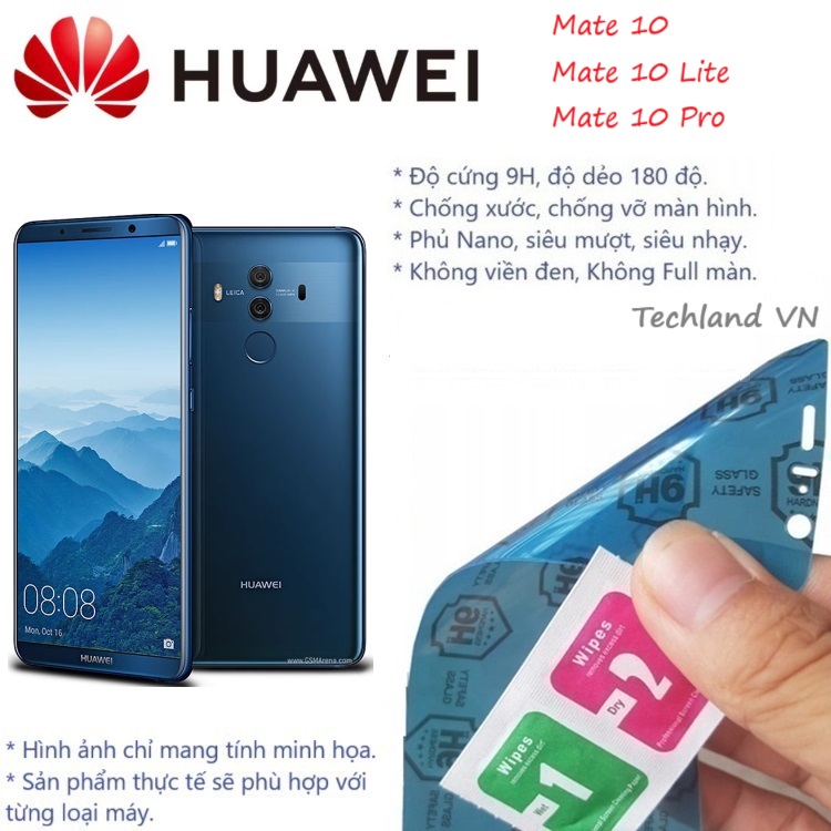 Cường Lực Phủ Nano Huawei Mate 10 / Mate 10 Lite / Mate 10 Pro - Trong Suốt, Không Full Màn, Không Viền Đen