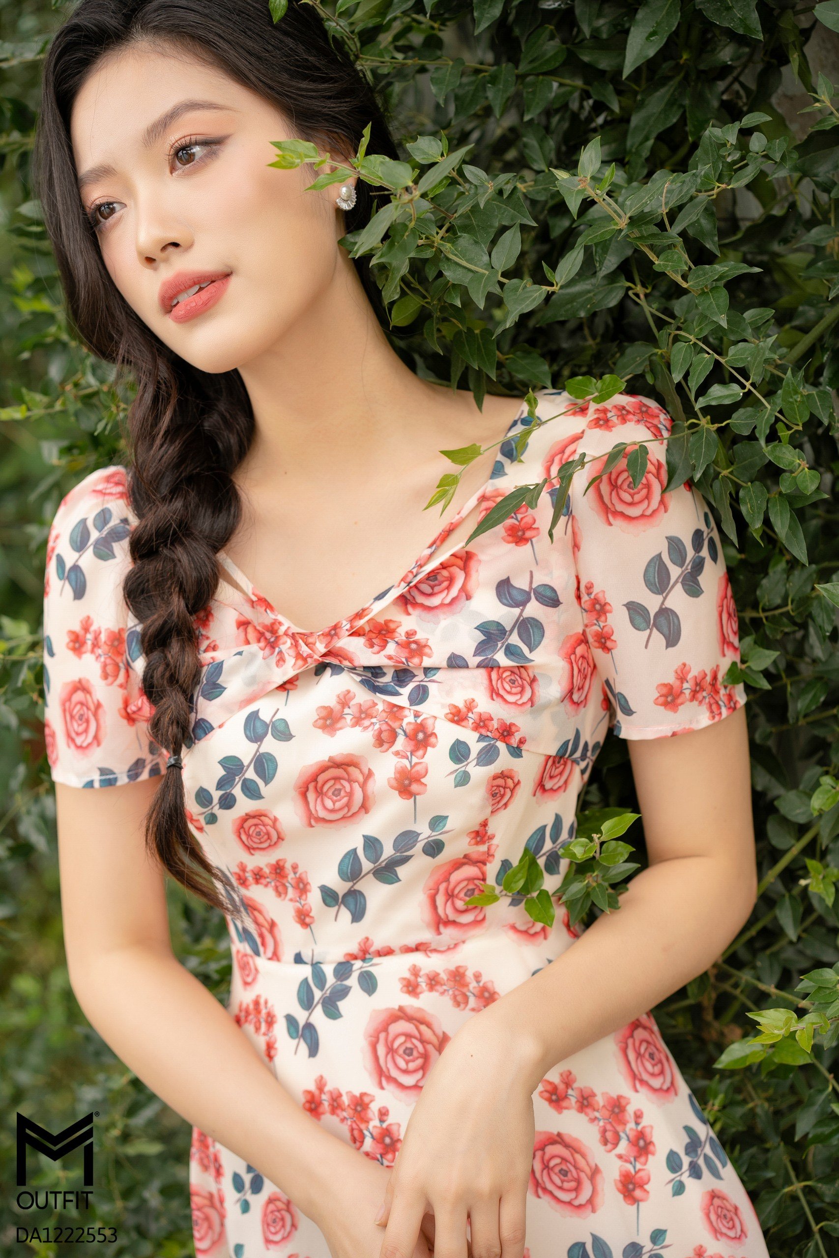 Đầm dáng xòe, tà bong xoắn ngực cao cấp Mmoutfit