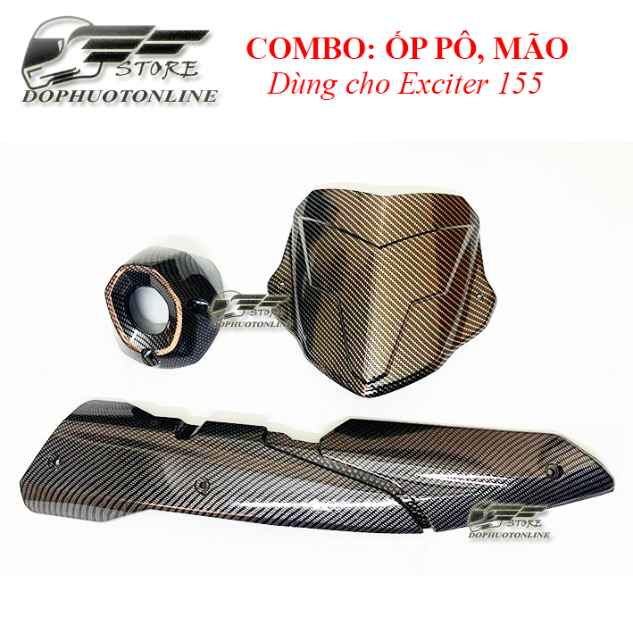Ốp Pô Và Ốp Mão Carbon Exciter 155Vva <Dpol>