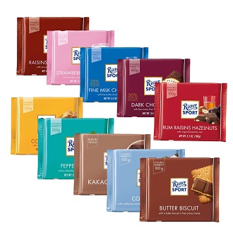 Socola Ritter Sport Colofull thanh 100gr (đủ vị)