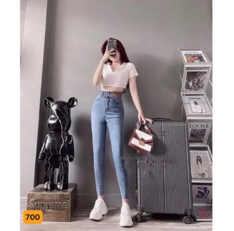 Quần jean nữ rách cá tính ôm dáng, quần bò nữ cạp cao phong cách trẻ trung (kèm hình thật) mẫu mới thời trang Saka Fashion - JNM706