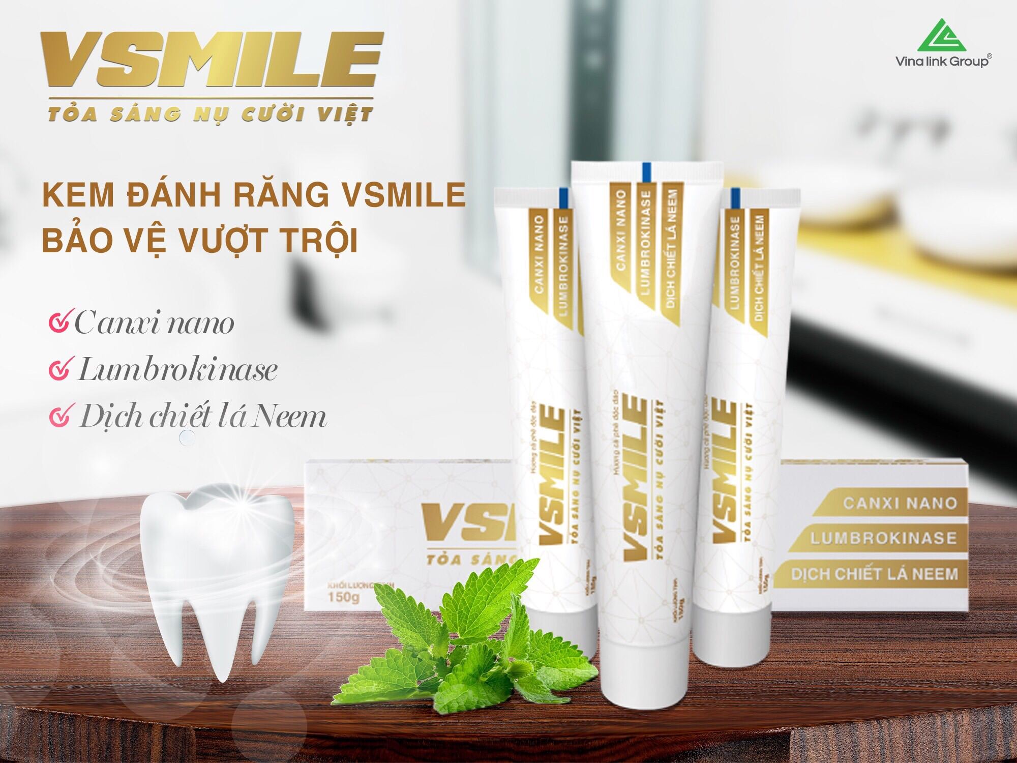 Kem Đánh Răng Thảo Dược VSMILE - Bảo Vệ Răng Miệng [ Hàng chính hãng Vinalink Group ]