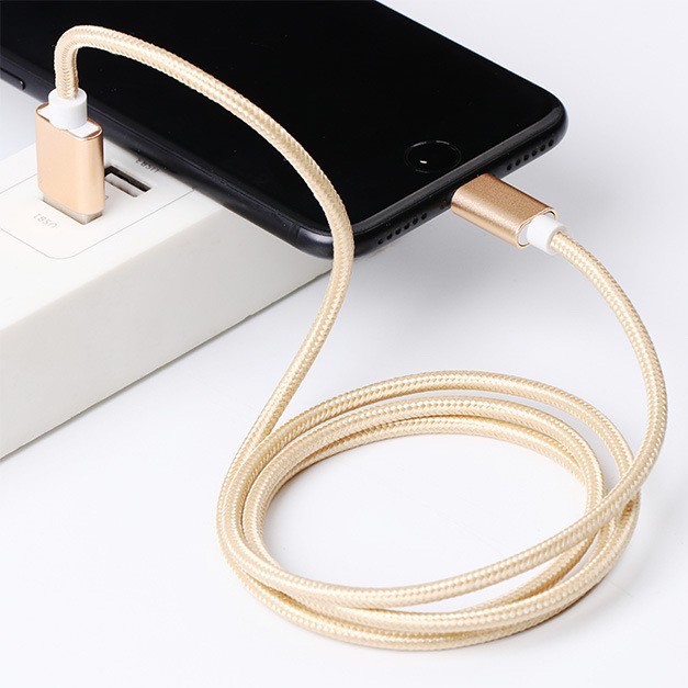 cap sạc 3 mét bọc dù cho iphone- chống gãy