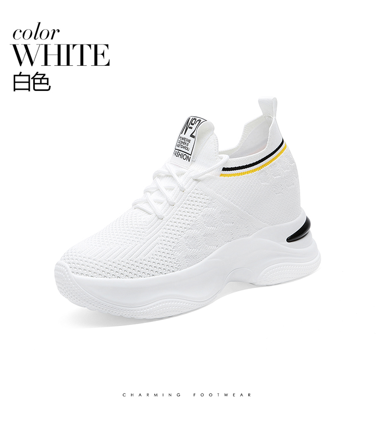 Giày nữ độn đế thể thao 7cm chất vải pha lưới cực thoáng siêu hót trend GTT06