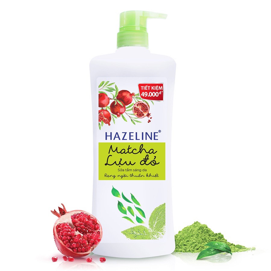 Sữa Tắm Hazeline Matcha Lựu Đỏ Chai 800 ML