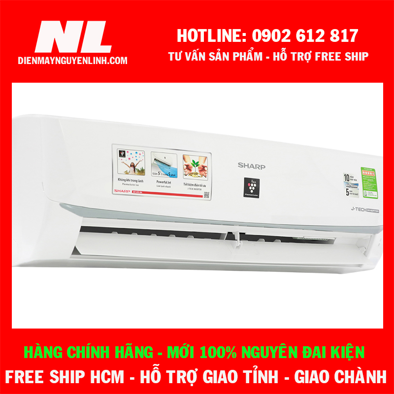 [HCM]Máy lạnh Sharp Inverter 1 HP AH-XP10WMW