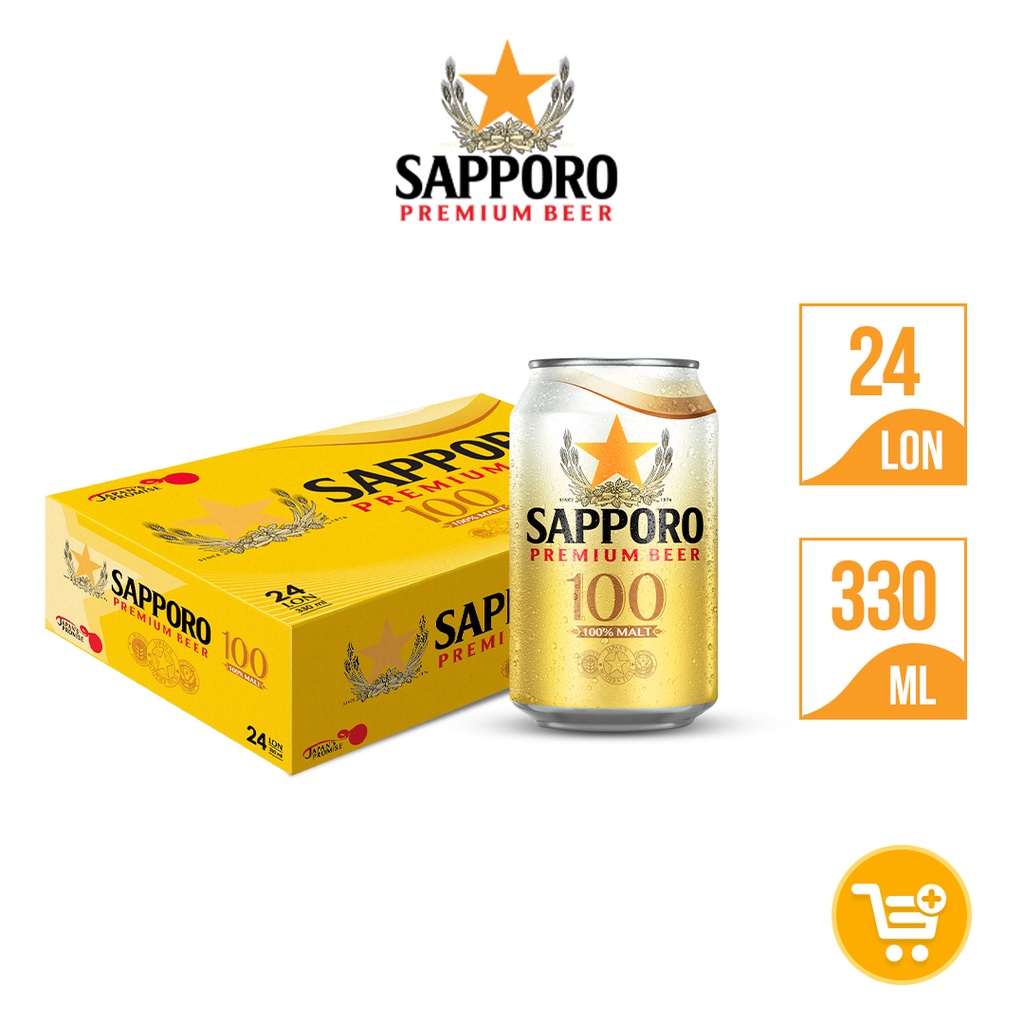 Thùng beer Sapporo Premium 100 - 24 lon 330ml 3.5% cồn