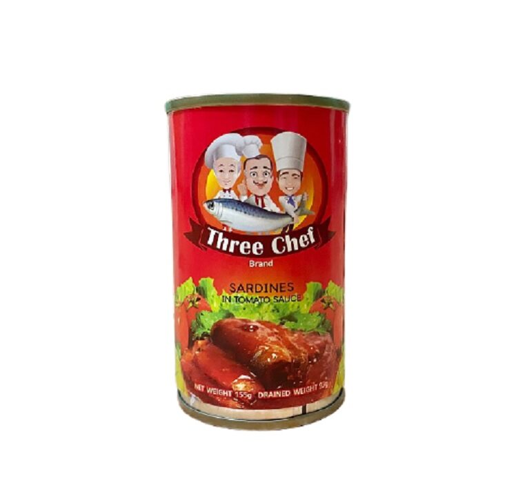 [Có sẵn] [Chính hãng] Cá Mòi Sốt Cà Three Chef Thái Lan 155G [1 lốc 10 Hộp]
