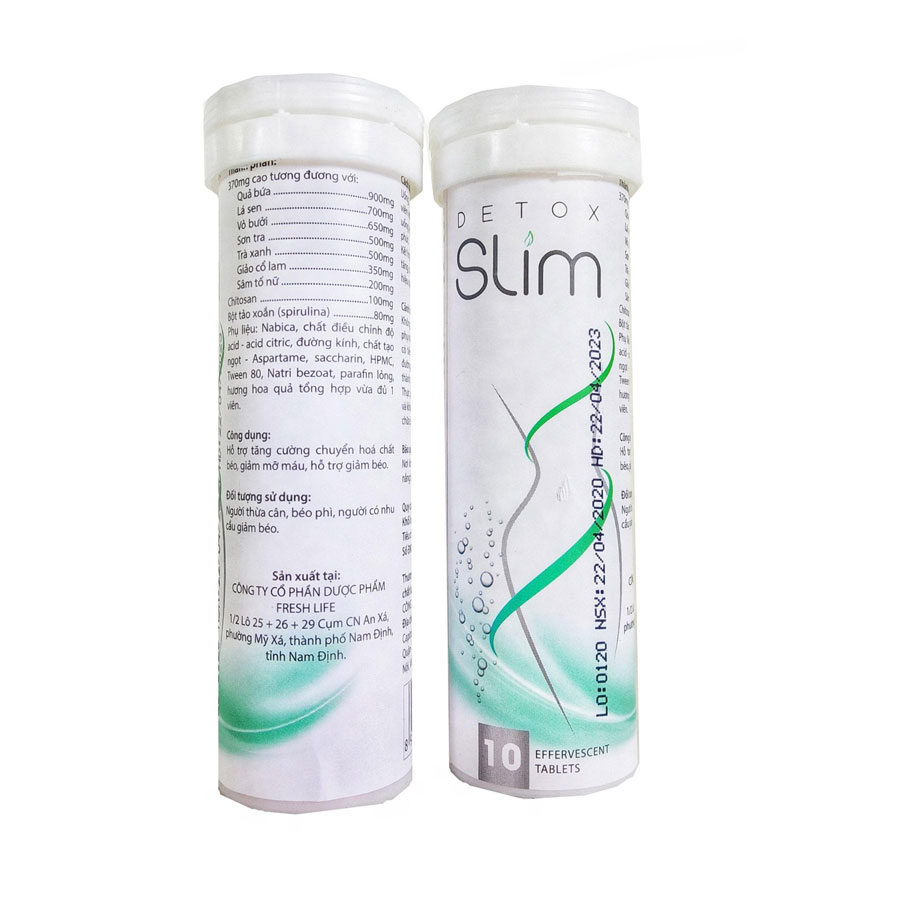 Slim detox sủi giảm cân tự nhiên cao cấp tuýp 10 viên