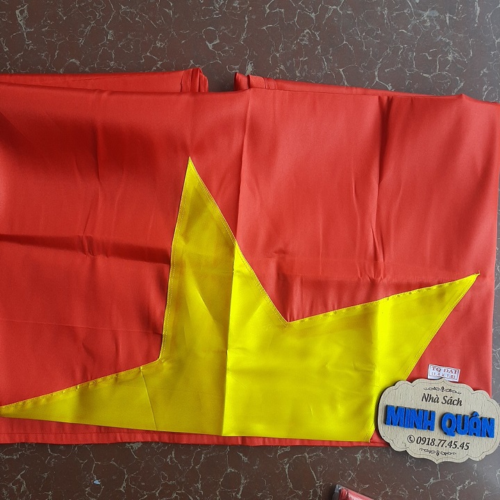 Cờ đỏ sao vàng/ cờ Tổ quốc size 1x1,5met vải phi lụa