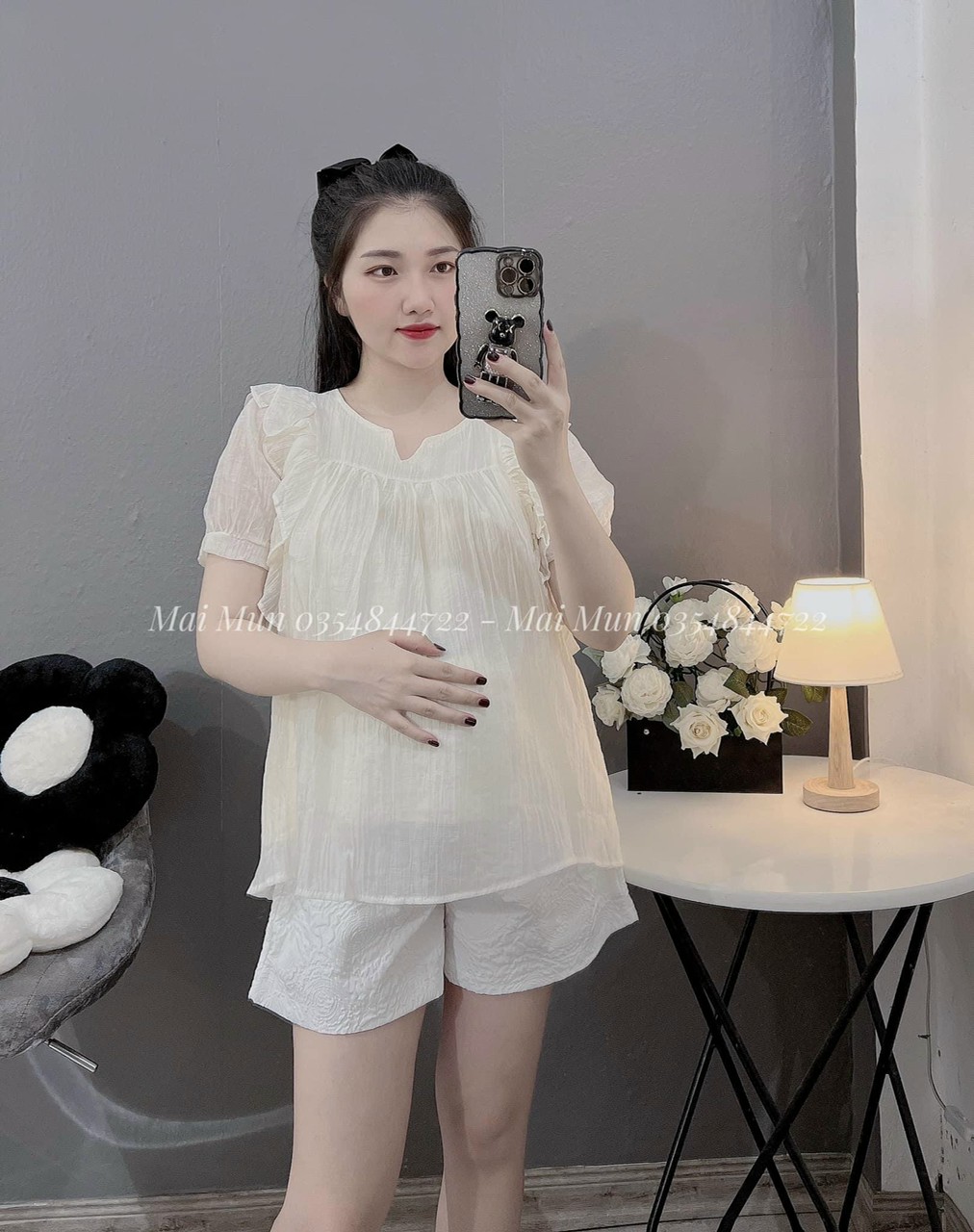 áo bầu hè kiểu dáng trẻ trung cho mẹ bầu