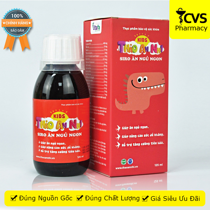 [HCM]THẢO AN NHI Siro ăn ngủ ngon Chai 125ml - Giải pháp toàn diện cho trẻ biếng ăn và ngủ kém - cvspharmacy