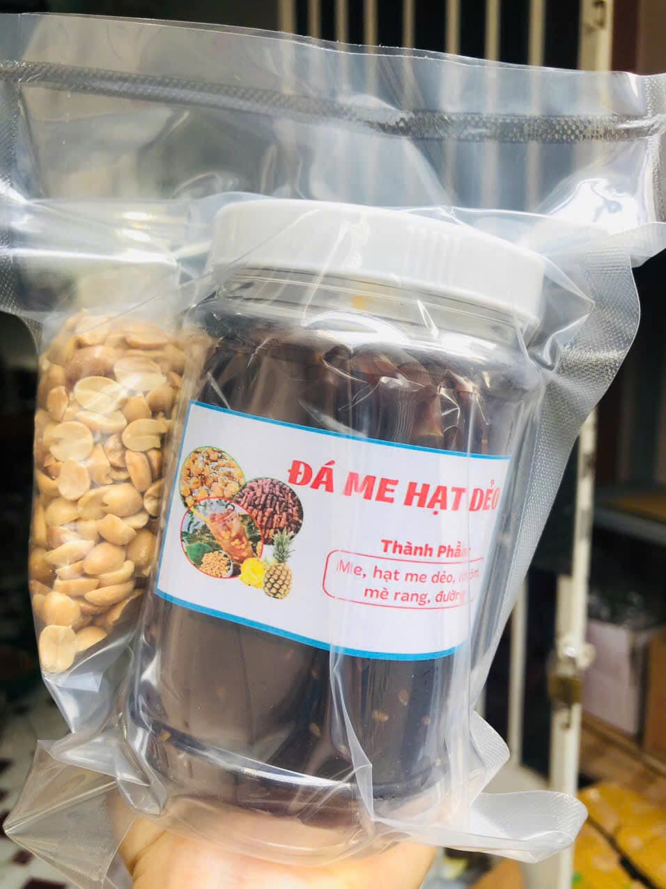 Đá me hạt dẻo hủ 500gr