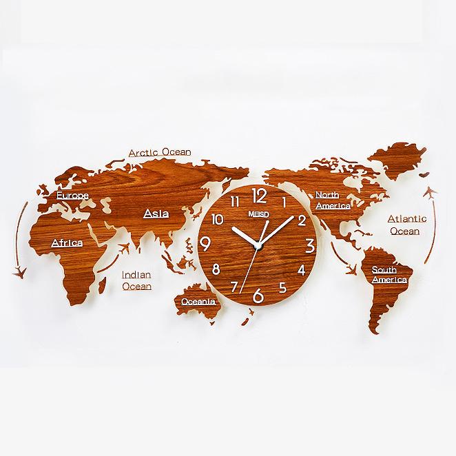Đồng hồ treo tường bản đồ thế giới phát quang 16inch và 20inch