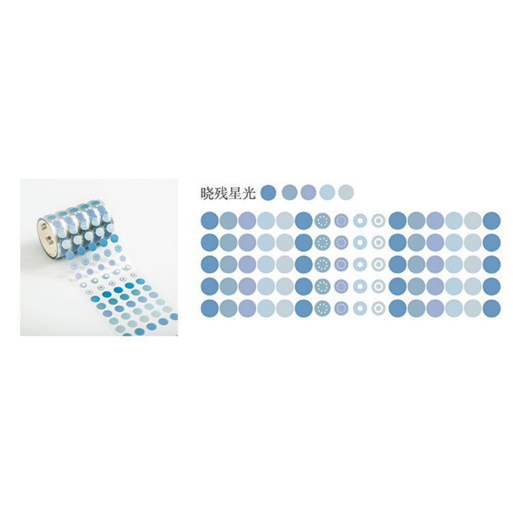 Cuộn dài 3m Sticker Hình Dán Trang Trí Sổ Lưu Niệm Họa Tiết Chấm Bi ST18