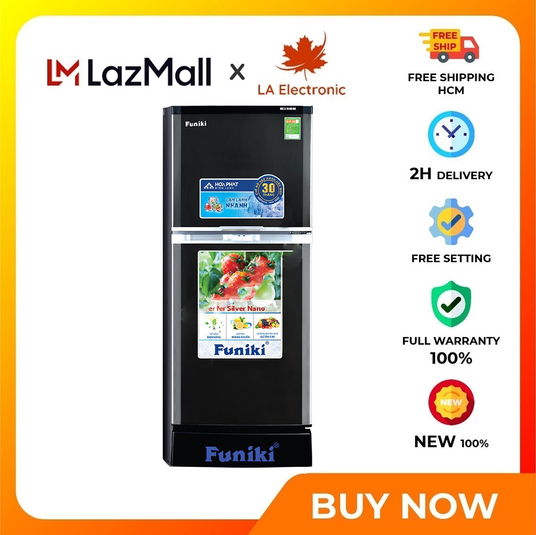 FR-126ISU - Funiki refrigerator 120 liters FR 126ISU - 30-month warranty - Free shipping HCM - Antibacterial, deodorizing: nano silver Multi-dimensional refrigeration system