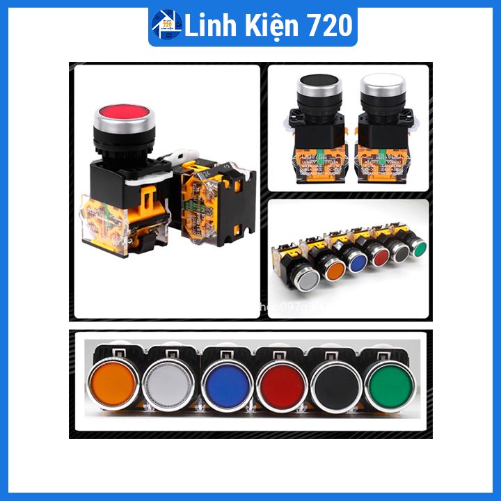 Nút nhấn đề LA38 nhấn giữ có đèn LA38 380V 10A