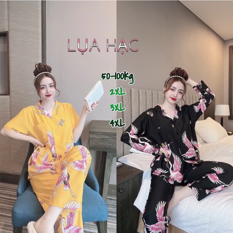 Đồ bộ Lửng bigsize lụa phối ren cao cấp 50-100kg Y