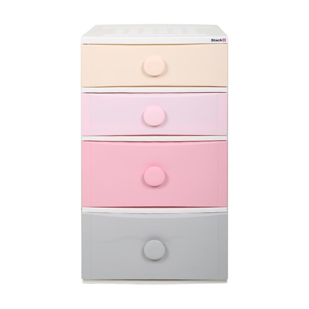 HomeBase STACKO Tủ nhựa 4 tầng Thái Lan W56xH105xD45cm màu Pastel