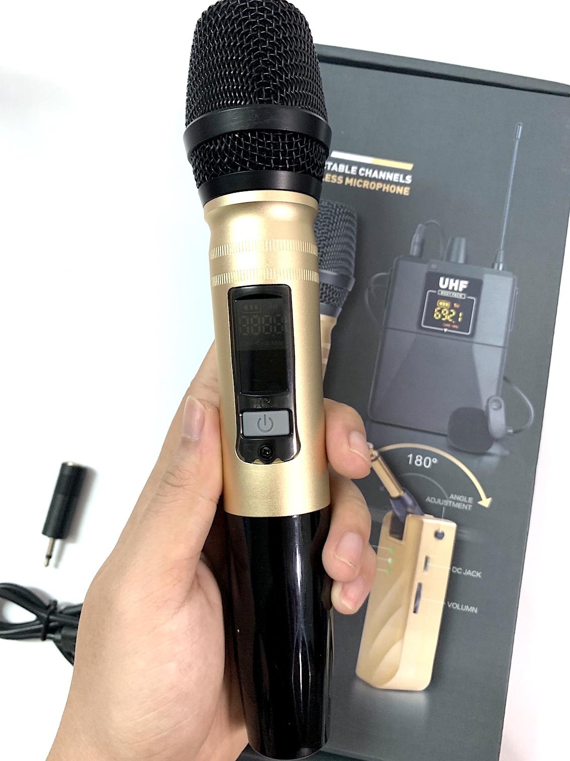 Micro Karaoke không dây Bluetooth siêu nhạy, hút âm Minchan UHF - dành cho tất cả loa kéo, amply hát karaoke hỗ trợ zack 3.5 6.5mm