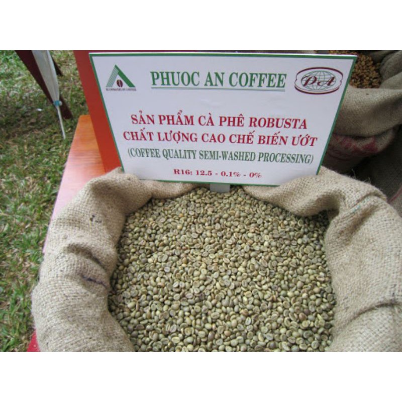 500gcà phê nhân robusta (hạt chưa rang)