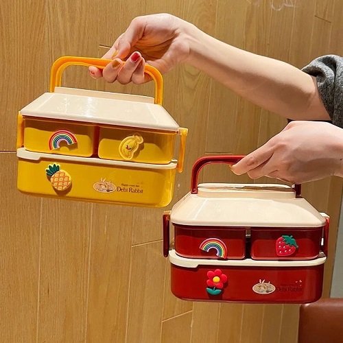 [ hàng chất lượng] Hộp Đựng Cơm Hình Cute - Hộp Đựng Cơm Trưa Văn Phòng