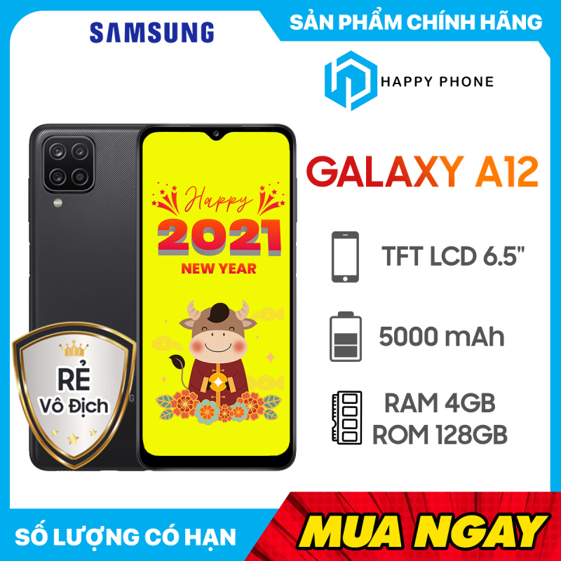 Điện Thoại Samsung Galaxy A12 (128GB/4GB) - Hàng chính hãng, mới 100%, Nguyên seal, Bảo hành 12 tháng