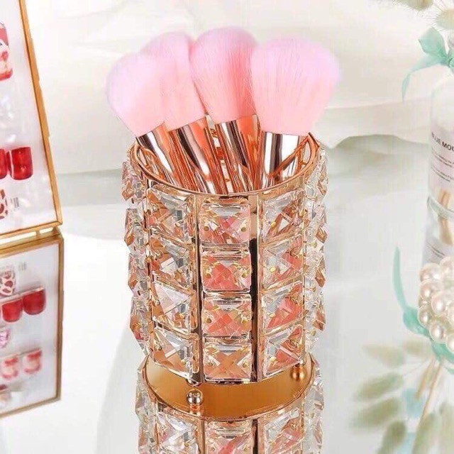 Cốc cọ đính hạt pha lê