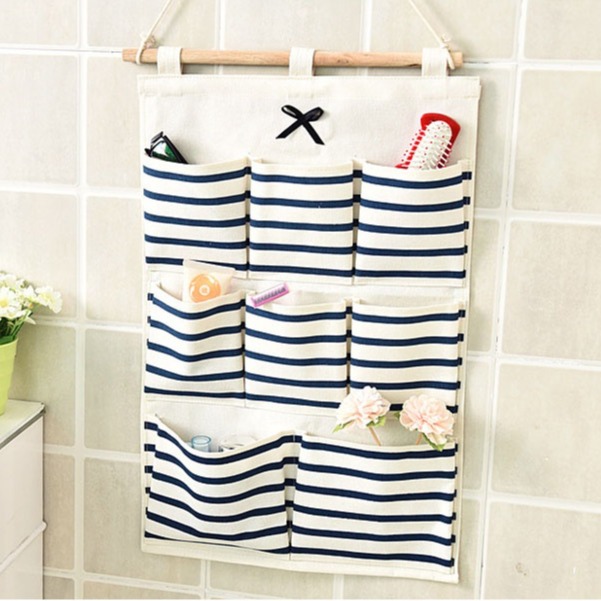 ALL-MOUNTED CLOTH BAG 08 CONVENIENT COMPARTMENTS IN MANY COLORS_Travel bag, folding organizer cosmetic basket, mini travel cosmetic bag