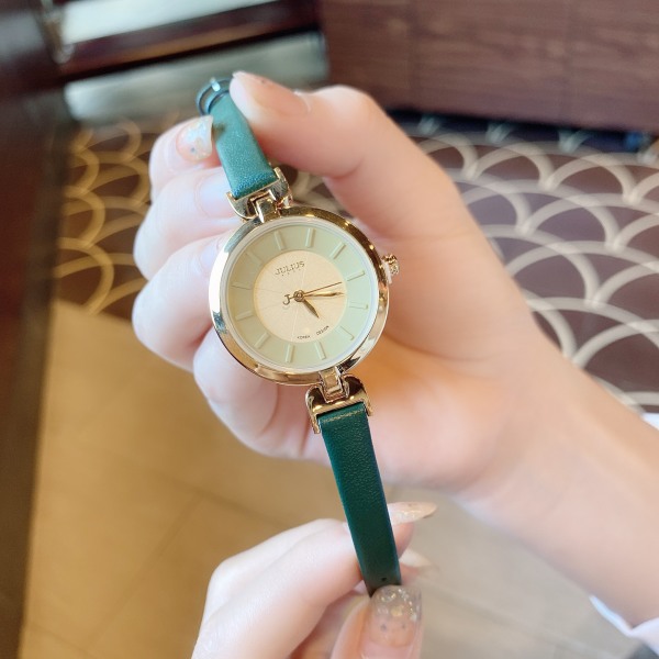 Đồng hồ nữ Julius Hàn Quốc JA-864B dây da (Xanh lá)