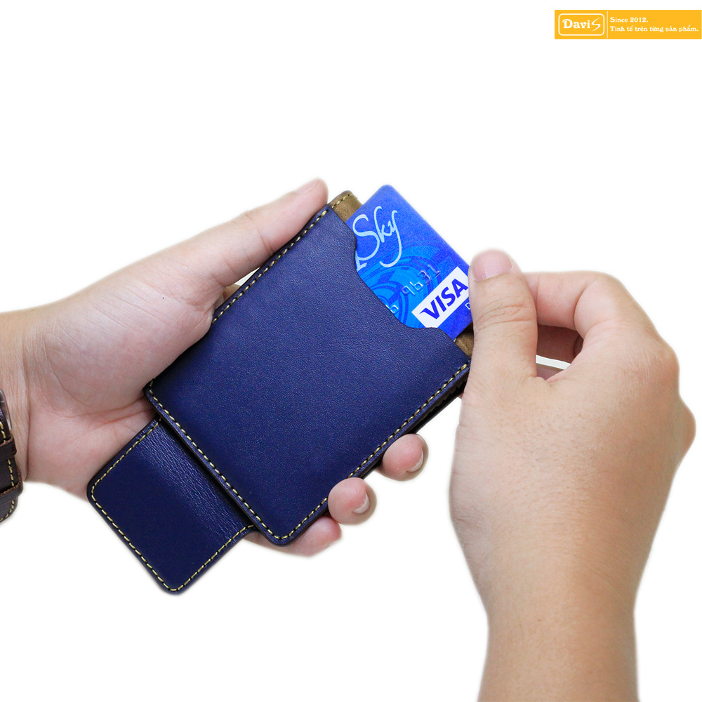 Money clip genuine leather - Davis (Black)