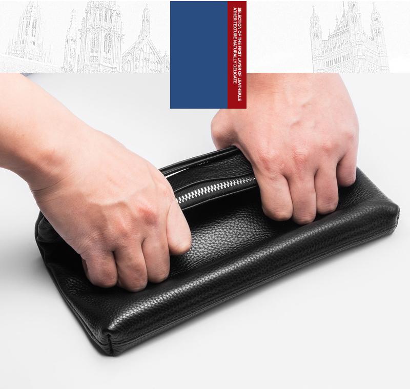 VÍ CẦM TAY DA BÒ PHONG CÁCH CHÂU ÂU LỊCH LÃM