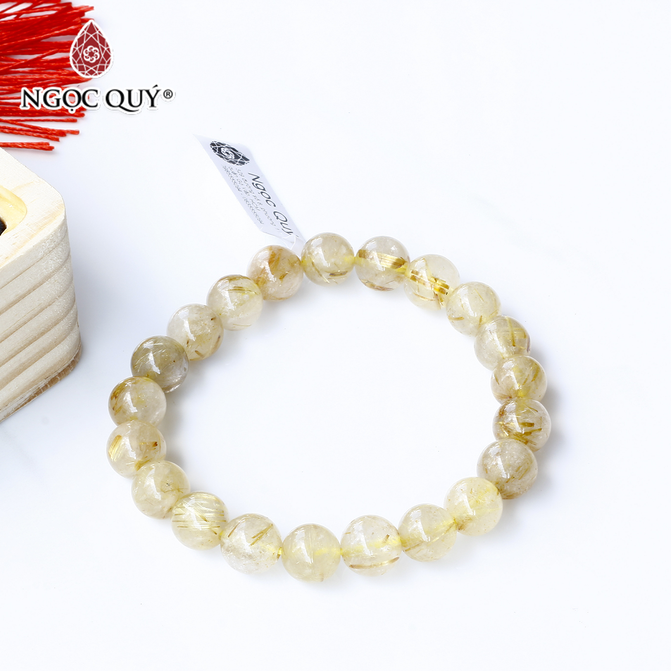 Vòng tay đá thạch anh tóc vàng mệnh thủy kim - Ngọc Quý Gemstones