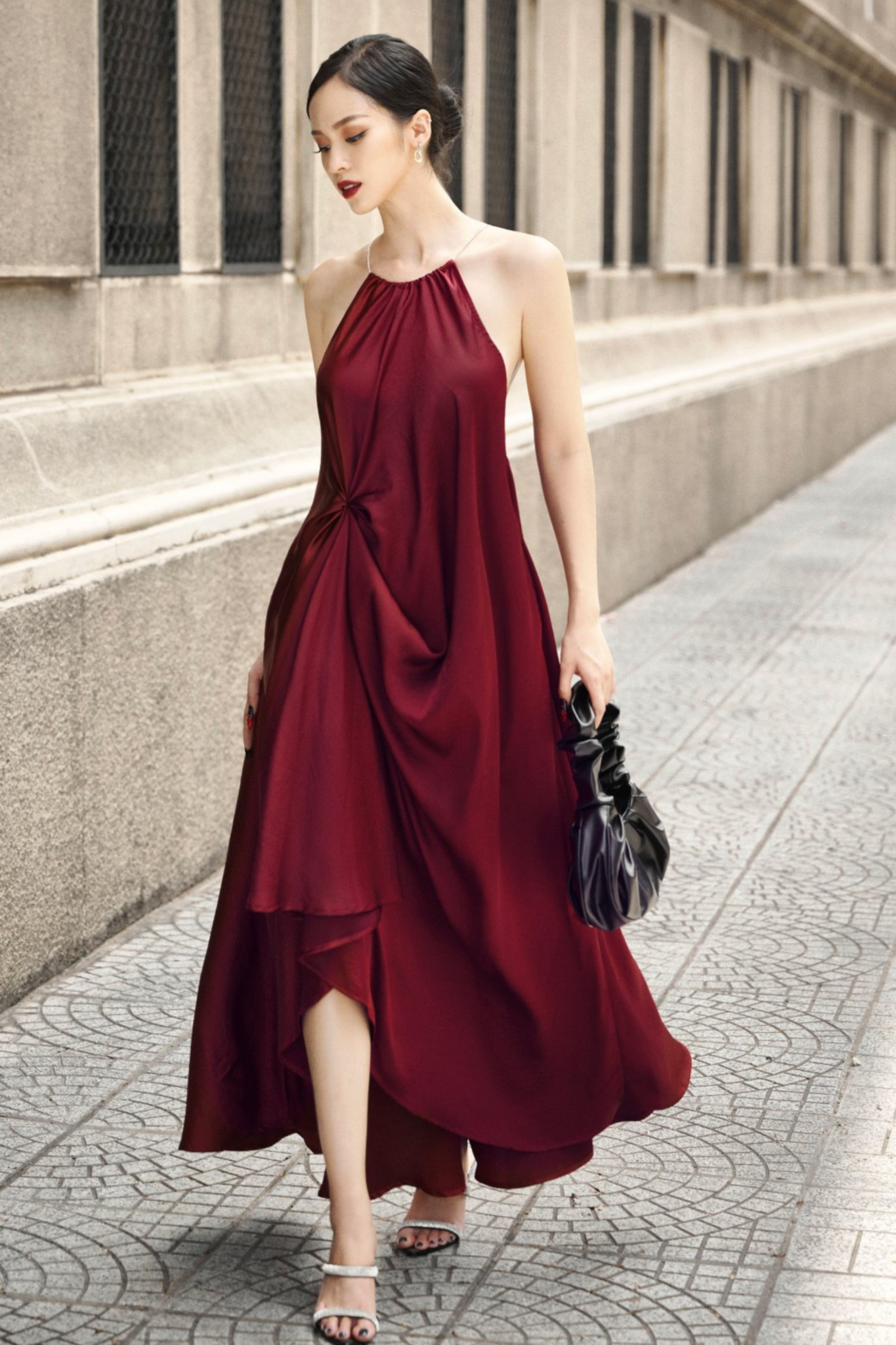Váy Dự Tiệc Yếm Đỏ Hoa Hồng – Authentic Store