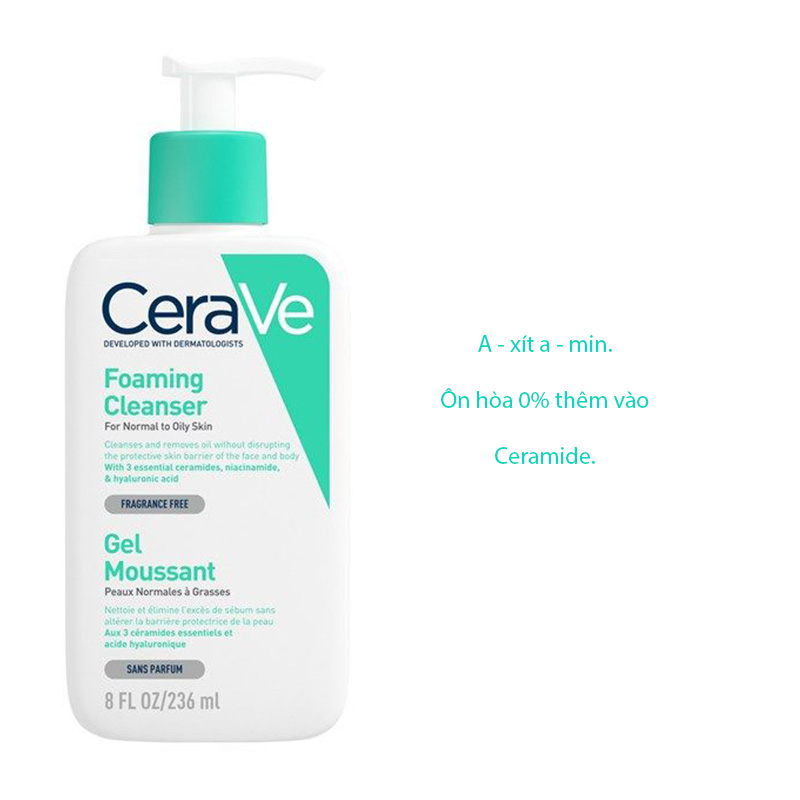 Sữa Rửa Mặt CeraVe Foaming Cleanser 236ML, 473ML