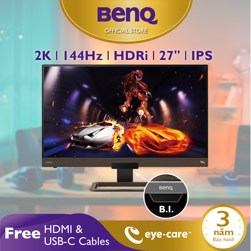 Màn hình Gaming BenQ EX2780Q 27 inch 2K 144Hz với HDRi, FreeSync - Màn hình chơi Game, Giải trí và làm việc ở nhà. Work from home hiệu quả!