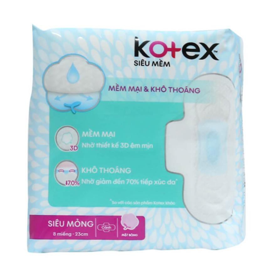 [HCM]Băng vệ sinh Kotex Siêu mềm siêu mỏng cánh 23cm (16 miếng)