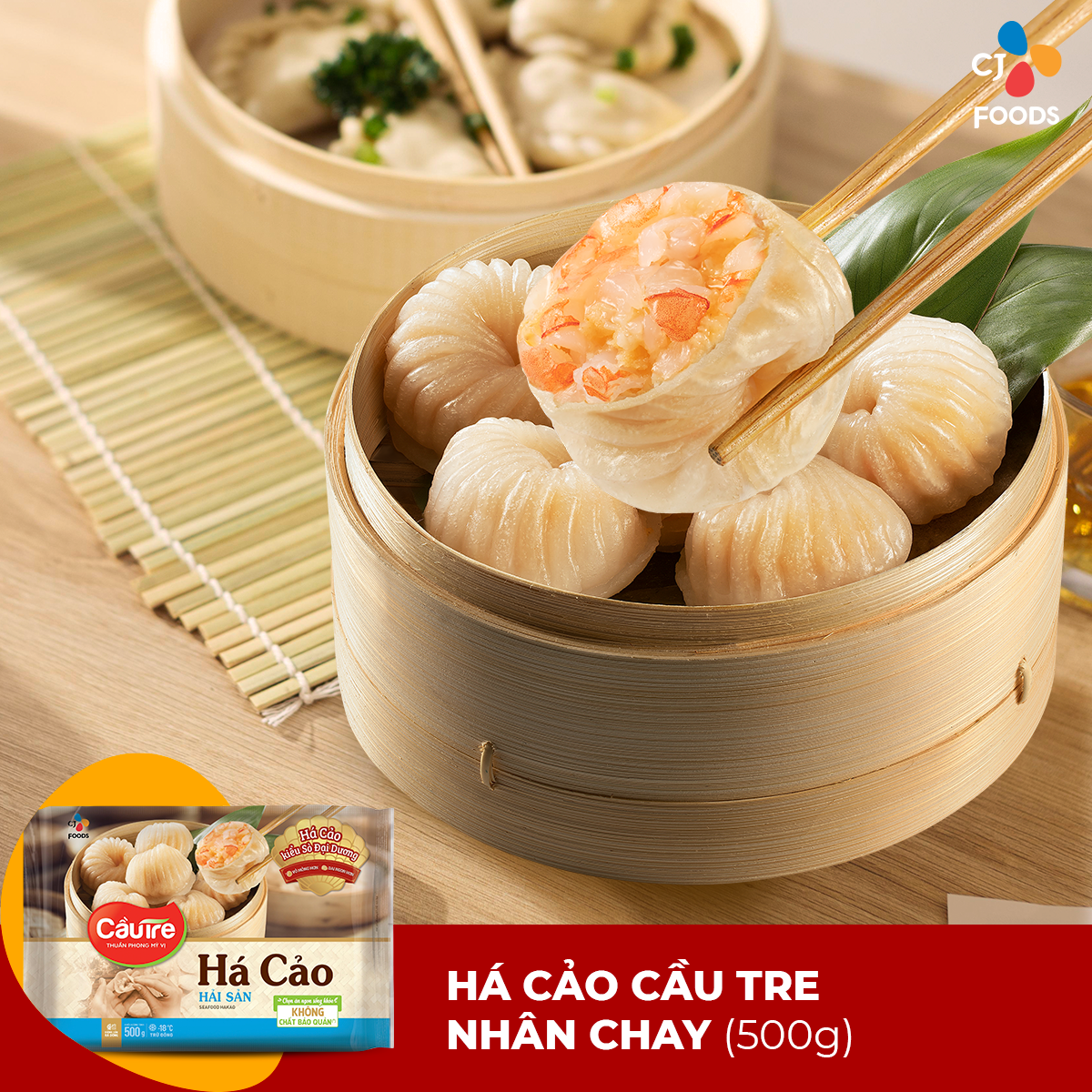 [Hỏa tốc] Há cảo Cầu Tre 500g (nhân Thịt/ Hải sản/ Chay)