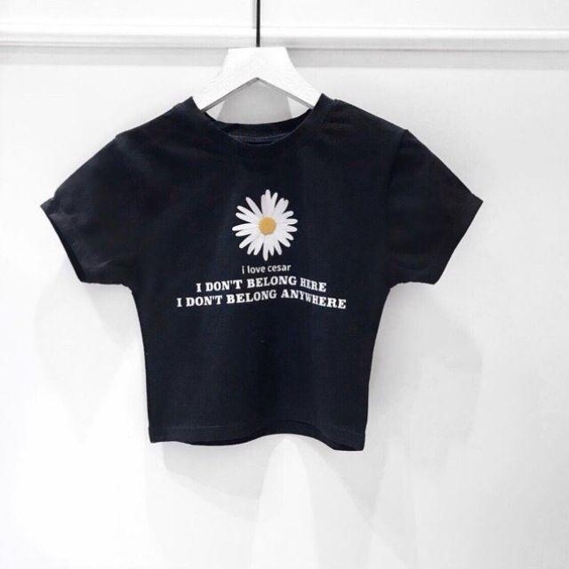 Áo Croptop Thêu Hoa Cúc Cute ANLY42