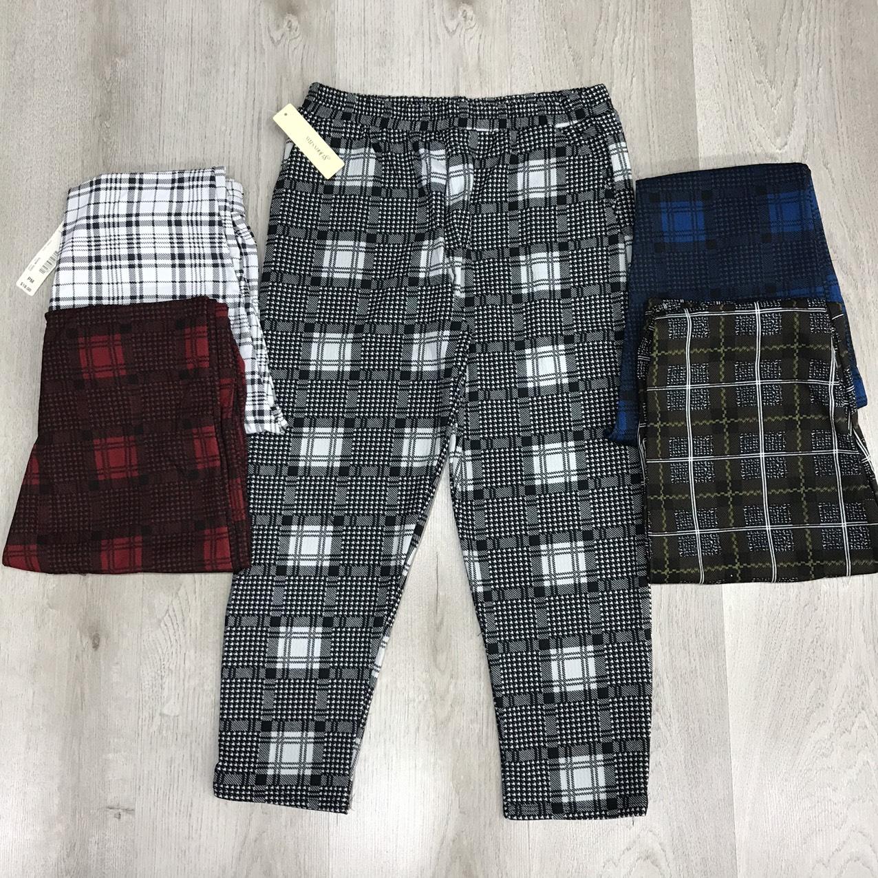 Quần baggy nữQuần thun lửng sọc caro