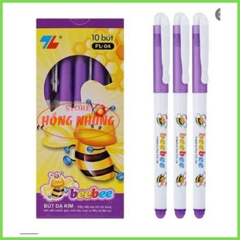 Hộp 10 Cây Bút Lông Kim Beebee FL-04 Màu Tím