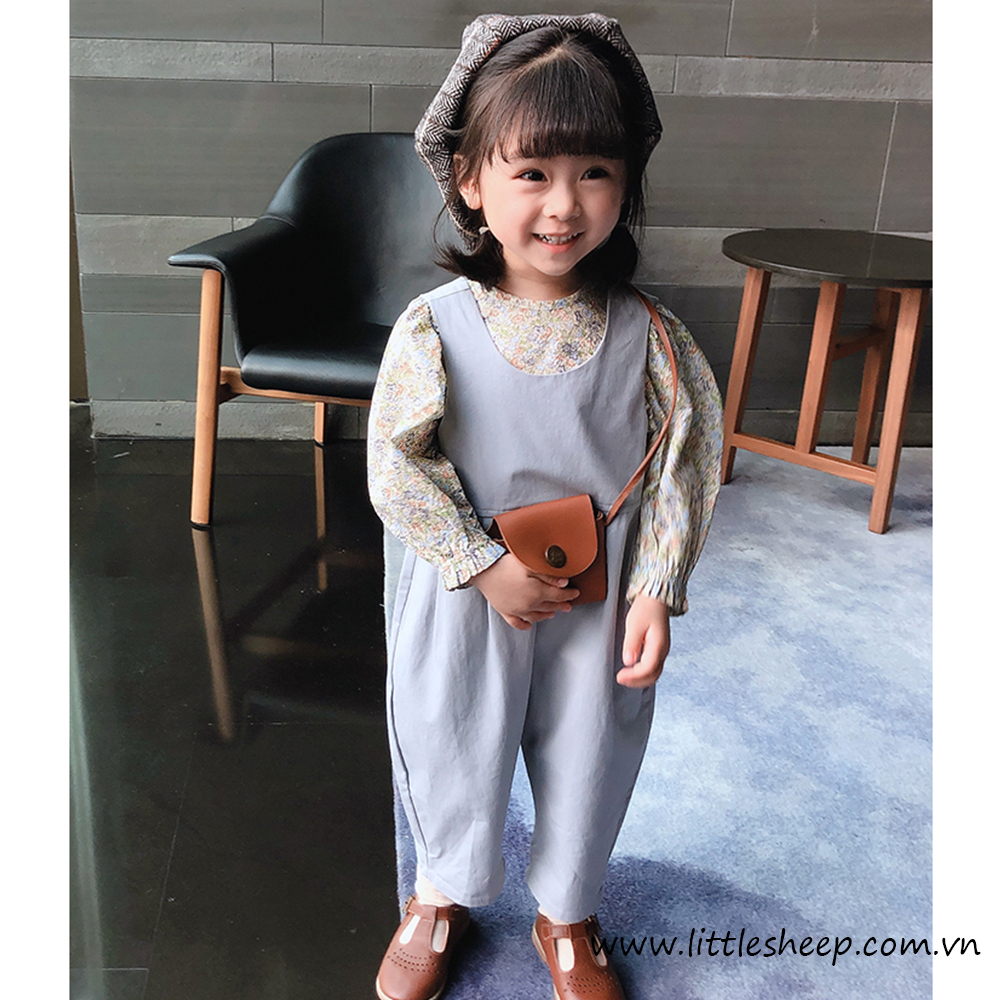 Set quần yếm áo sơ mi vest Hàn Quốc