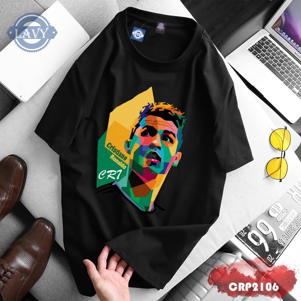 LUCKAdqv / Áo thun nam cổ tròn in hình Ronaldo CR7, áo phông unisex nam nữ vải cotton co giãn chất lượng cao  ！