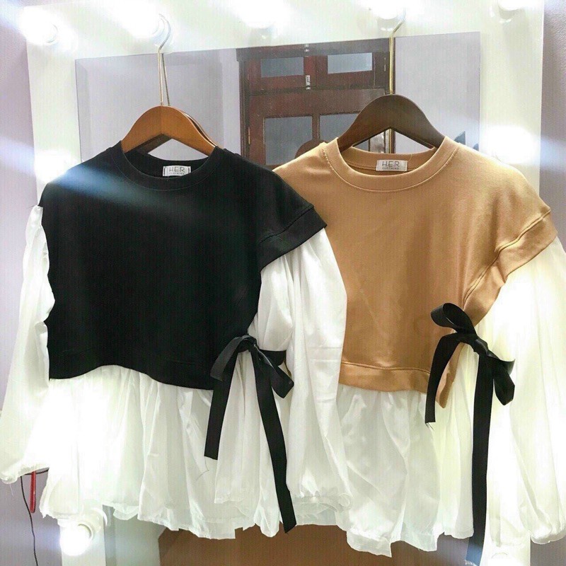 Áo Kiểu Babydoll Tay Bồng