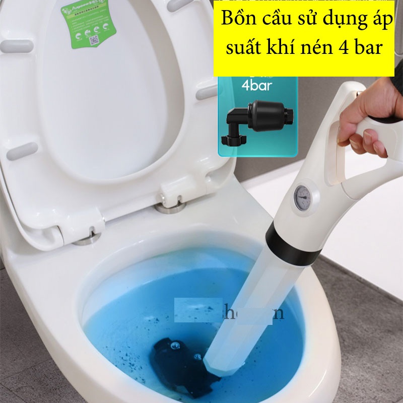 DỤNG CỤ THÔNG TẮC BỒN CẦU CỐNG NƯỚC BẰNG KHÍ NÉN - ống nước, chậu rửa bằng nén khí cao áp loại thường - Bồn cầu bị nghẹt - Máy thông tắc cống nghẹt - Máy thông tắc bồn cầu nghẹt