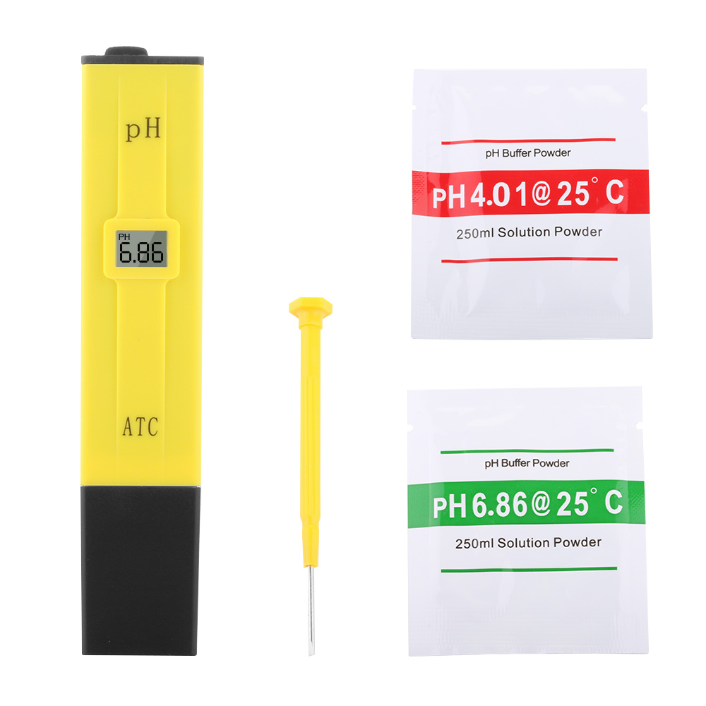 [HCM]Bút đo độ ph tặng 2 gói bột hiệu chỉnh, Máy đo ph nước, thiết bị đo dung dịch trồng rau thủy canh, nước sạch, nước bể cá.
