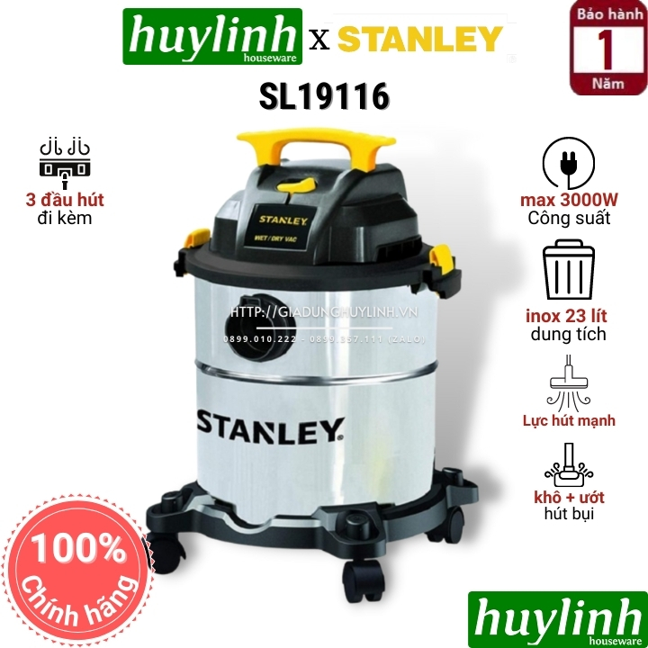 [HCM]Máy hút bụi khô và ướt Stanley SL19116 - 23 lít