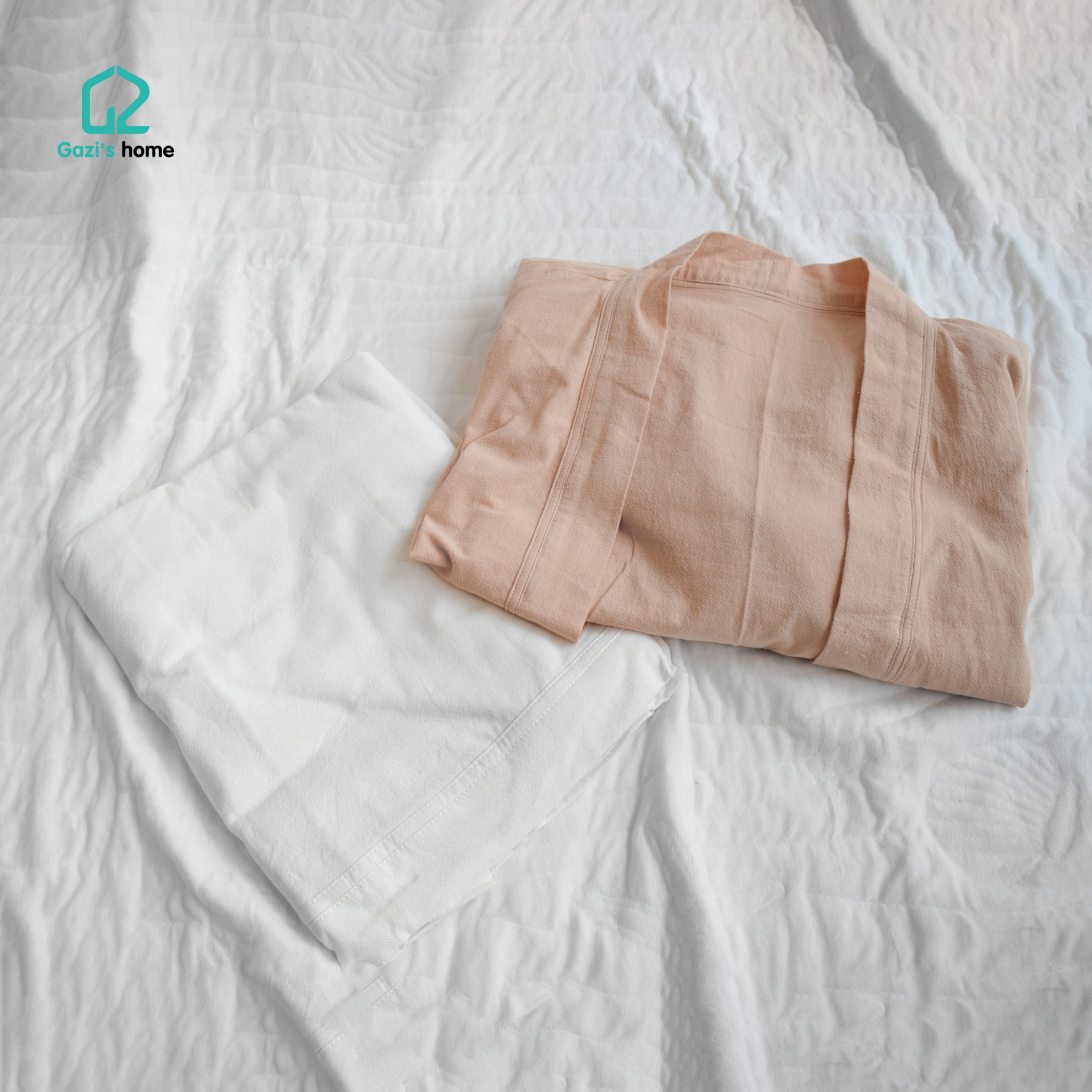 Áo choàng tắm Yukata cotton silk- White